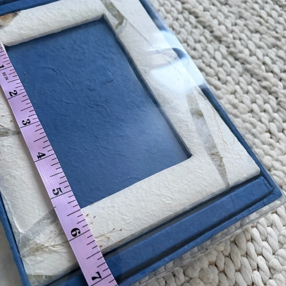 VTG 90s Dried Pressed Flowers Paper Picture Frame Photo Album Gift Set NEW NIB